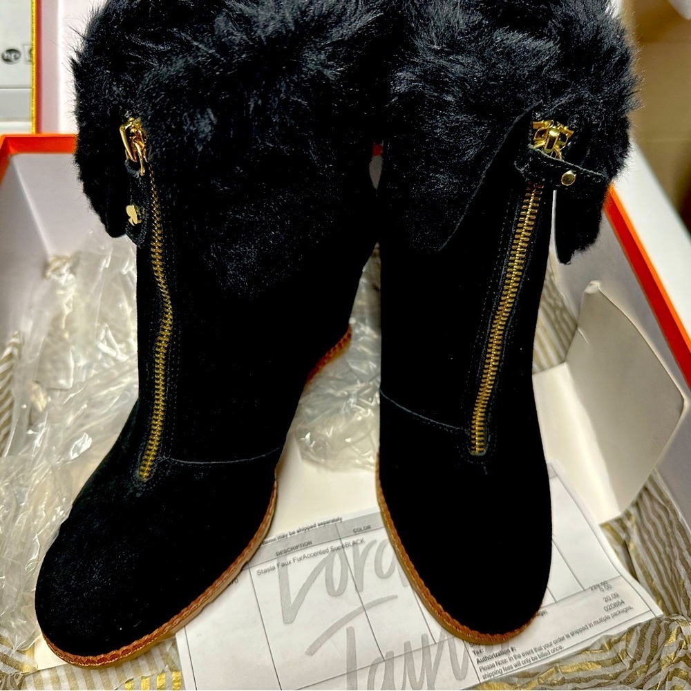 Kate Spade black suede booties (New in box) - Picture 2 of 8